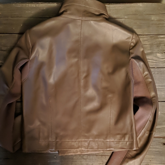 Anthropologie Elevenses Olive Green Leather Jacket - Picture 7 of 7
